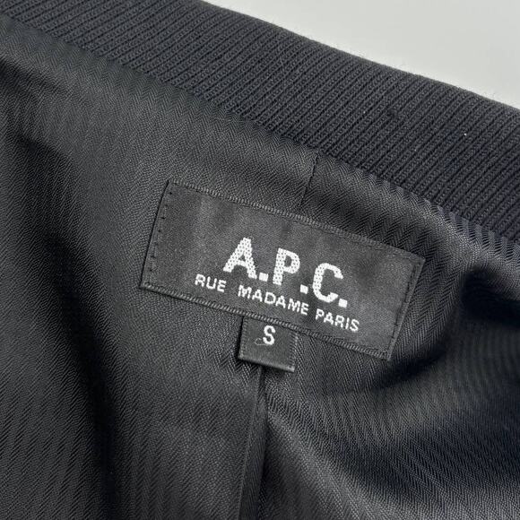 A.P.C. Rue Madame Paris Charlotte Black Wool Duffle Toggle Coat - Picture 11 of 12